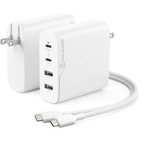 ALOGIC 100W Rapid Power 4-Port USB PD GaN Charger - White-Gallium Nitride (GaN) Technology