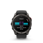 Garmin - Montre connectée GPS multisports fēnix 8 Pro - 51 mm - Titane DLC gris carbone avec bracelet en silicone noir/gris galet-NAVIGATION CARTOGRAPHIQUE AVANCÉE - Naviguez dans vos aventures en utilisant des cartes TopoActive préchargées avec ombrage de relief — ainsi que des cartes intégrées pour les terrains de golf et les stations de ski à travers le monde. Une fonction de planification d'itinéraire dynamique vous propose des parcours suggérés pour vous ramener à votre point de départ à temps.
