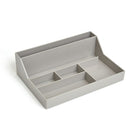 TRU RED 6-Compartment Plastic Desktop Organizer - Grey-Made using a more durable plastic, this grey matte finish compartment storage can be used stand alone or mixed and matched with other pieces