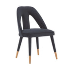 Manhattan Comfort - Chaise de salle à manger moderne Neda 53 cm en velours capitonné - Bleu minuit-10