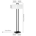 Hudson&Canal - Lampadaire Adair de 172 cm de haut avec abat-jour en tissu - Bronze noirci/blanc-Comprend un cordon de 8 pieds avec un interrupteur à prise rotatif