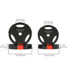 Soozier Weight Plates - 2 x 17 lb, 2 x 11 lb - Set of 4-Three grip holes extend bar-free workout options