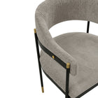 Manhattan Comfort Lia 24.8" Modern Chenille Upholstered Dining Armchair - Stone-Stunning Metal Frame with Gold Accents and Floating Back Design