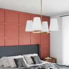 Modway - Mercer 4-Lumière Lumière suspendue - Laiton en satin blanc-Auvent de plafond avec adaptateur pivotant