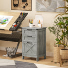 HOMCOM 3-Drawer Letter/A4 Filing Cabinet - Stone Grey-Anti-tipping device enhances safety
