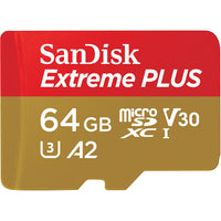 Sandisk Extreme Plus microSDXC UHS-1 Card With Adapter - 64GB-Compatible with most devices that support microSDXC cards For wide-ranging use