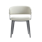 Manhattan Comfort - Chaise de salle à manger moderne Luce 22 po en similicuir texturé, rembourrée - Avoine-Chaise de salle à manger moderne pour salle à manger et usage de travail