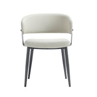 Manhattan Comfort - Chaise de salle à manger moderne Luce 22 po en similicuir texturé, rembourrée - Avoine-Chaise de salle à manger moderne pour salle à manger et usage de travail
