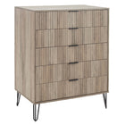 Manhattan Comfort DUMBO Modern Dresser Set and 5-Drawer Tall Dresser Set - Rustic Grey-30 Day Limited Manufacturer's Warranty