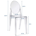 Modway Casper Dining Side Chair - Clear-Stackable up to 4 Chairs