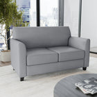 Causeuse de la série HERCULES Diplomat en cuir gris (BT-827-2-GY-GG)-Rembourrage en LeatherSoft gris