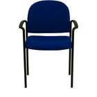 Flash Furniture Comfort Navy Fabric Stackable Steel Side Reception Chair with Arms-Guest Chair
