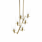 Modway Skylark 6-Light Chandelier - Clear/Satin Brass-Bulbs Not Included