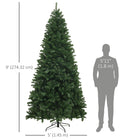 HOMCOM - Sapin de Noël artificiel de 9 pieds avec ouverture automatique - vert-La base en acier stable maintient l'arbre droit 