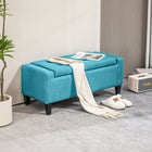HOMCOM Storage Bench with Flip Top Ottoman - Green-Flipping lid design makes it easy to open and put clutters into it