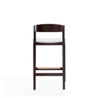 Manhattan Comfort - Klismos tabouret de comptoir moderne du milieu du siècle de 20" en similicuir ivoire et noyer foncé-Hauteur du siège : 26,5 po