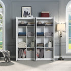 Manhattan Comfort Hopkins 59.22" 2-Piece Modern 14-Shelf Storage Closet - White-90° Open Door Style with European Soft Close Door Hinge