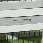 PawHut Wooden Rabbit Hutch with Ramp, Openable Roof and Pull-out Tray - Light Grey-100% solid wood make this house natural and sturdy 