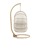 Modway Amalie Wicker Rattan Outdoor Patio Rattan Swing Chair - Natural White-Weight Capacity: 330 lb