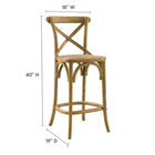 Modway Gear Counter Stool - Natural-Elm Wood Construction