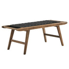 Modway - Saoirse 47" Banc en bois de corde tissée - Noir noyer-Corde double tressée