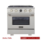 Kucht 30" KXP Series Dual Fuel Range Natural Gas - Stainless Steel-Cook and bake like a pro with the extra-large convection oven with 4.2 cu. ft. of capacity, 5-rack configuration and extra-large oven window