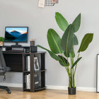 HOMCOM - Arbre bananier artificiel 5 pi en pot pour décoration intérieure et extérieure - vert-Fabriquée avec un anneau ressemblant à du coton, cette plante artificielle comprend 10 feuilles qui apportent une sensation naturelle à votre pièce 