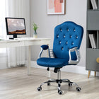 Vinsetto Tufted Office Chair with Adjustable Height and Tilt Function - Blue-Take a break and stretch out with a tilt function