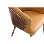 Manhattan Comfort Reeva 23.23" Modern Leatherette Upholstered Dining Chair - Walnut and Camal  - Set of 2-Upholstered in Luxurious Leatherette with Foam Padding