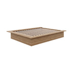 Nexera - Lit plateforme double Malibu en chêne brun -Conception épurée et minimaliste : lit plateforme en chêne brun naturel moderne fabriqué en bois d'ingénierie de haute-qualité