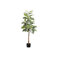 Monarch Specialties 52" Artificial Indoor Rubber Tree - Floor - Black Pot-Add a lively burst of greenery to any floor of your home or office with this 52" tall artificial indoor rubber tree in a 5" black pot