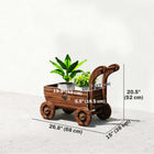 Outsunny - Boîte de jardinière en bois en forme de chariot-Quatre roues mobiles et une poignée permettent de déplacer facilement dans votre jardin
