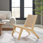 Modway - Saoirse Fauteuil d’accent en bois de corde tressée - Naturel naturel-Siège légèrement incliné