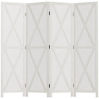 HOMCOM 4 Panel Freestanding Room Divider for Bedroom Office - White-Great for creating a personal space or dividing up large rooms
