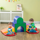 Qaba - Blocs d’escalade en mousse pour tout-petits, jeu doux - multicolore - ensemble de 7-Le set de jeu souple comprend des pièces carrées, d’escalier, de rampe, de secteur et de pente 