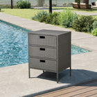 Outsunny - Armoire de rangement patio en rotin tressé 32 po pour piscine avec 3 grands tiroirs jardin extérieur-Idéal pour la piscine, la terrasse, le jardin, la salle de bain, le spa, la terrasse et tout autre espace de vie intérieur ou extérieur