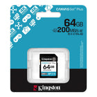 Kingston 64 GB SDXC Canvas Go Plus Gen4-U3 & V30 speed performance