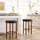 Modway - Fable Tissu Boucle Tabourets de comptoir - Charbon de bois en noyer - Ensemble de 2-Tissu boucle Tissu Rembourrage