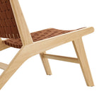 Modway - Saoirse Cuir Fauteuil lounge d’accent en bois - Brun naturel-8