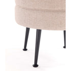 Manhattan Comfort - Bailey pouf rembourré en mélange de polyester style milieu du siècle 46 cm, coloris avoine, pieds noirs-Pieds élégants en acier inoxydable doré évasés