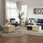 HOMCOM Side Table with Storage - Oak-Can be used as a sofa side table, a nightstand or a console desk