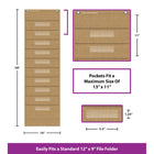 Teacher Created Resources - Tableau de poche de stockage de fichiers, 10 pochettes, conception en toile de jute, 14 po x 58 po-Solide, durable et pratique