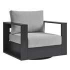 Modway - Tahoe Terrasse extérieure Aluminium revêtu en poudre Fauteuil pivotant - Gris-Fauteuil pivotant extérieur pour patio