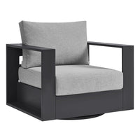 Modway - Tahoe Terrasse extérieure Aluminium revêtu en poudre Fauteuil pivotant - Gris-Fauteuil pivotant extérieur pour patio