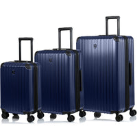 CHAMPS Element  3-Piece Expandable Hardside Luggage Set - Navy-Polycarbonate Material