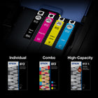 Epson T812 Ink Cartridge Combo Pack - High Capacity Black/Standard Capacity Colour CMY-Epson printing system is specifically designed to be used with Epson Genuine Cartridges. Use of non-genuine ink could cause damage not covered under the printer's limited warranty