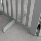 PawHut - Barrière pour animaux en bois autoportante avec porte ouverte, 4 panneaux - gris clair-Peut être facilement plié pour gagner de la place et faciliter le rangement 