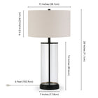 Hudson&Canal Rowan 28" Tall Table Lamp with Fabric Shade - Blackened Bronze/White-Product Dimensions: 15" L x 15" W x 28" H