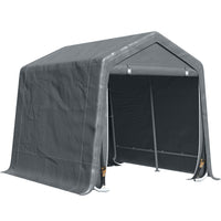 Outsunny Garden Heavy Duty Bike Storage Shed - 9.2' x 7.9' - Dark Grey-Spacious design, suitable for cars, bikes, and other items to keep them dry 