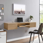 Modway Render 60" Wall Mount Wood Office Desk - Oak-Wall-Mount Design